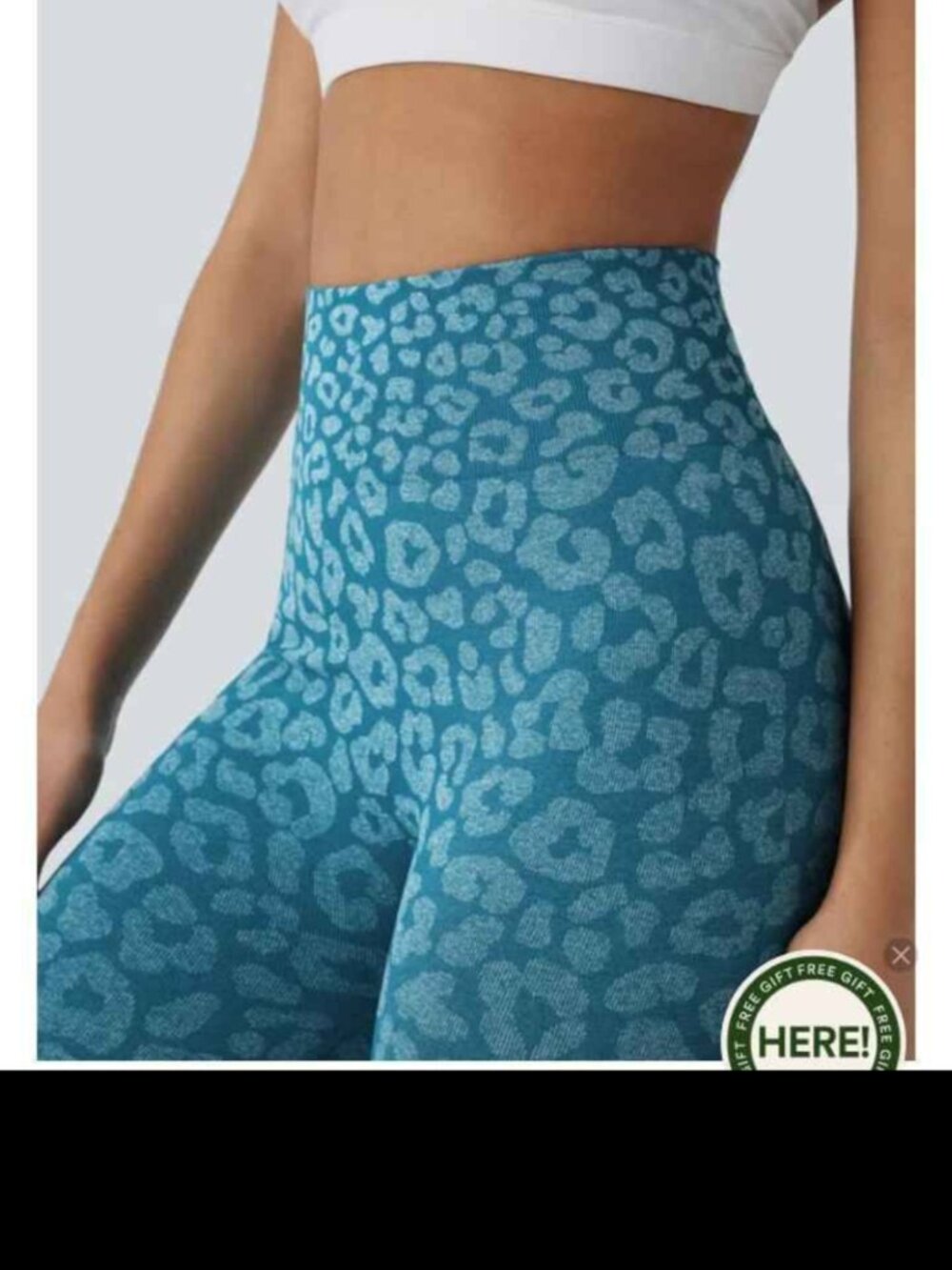Halara OneForm Seamless Flow High Waisted Leopard 7/8 Yoga Leggings